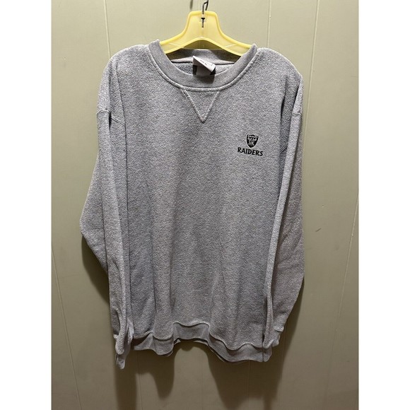 Vintage NFL Oakland Raiders Oversized Grey Wolfe Fleece Pullover Men’s Sz XL - Picture 1 of 6